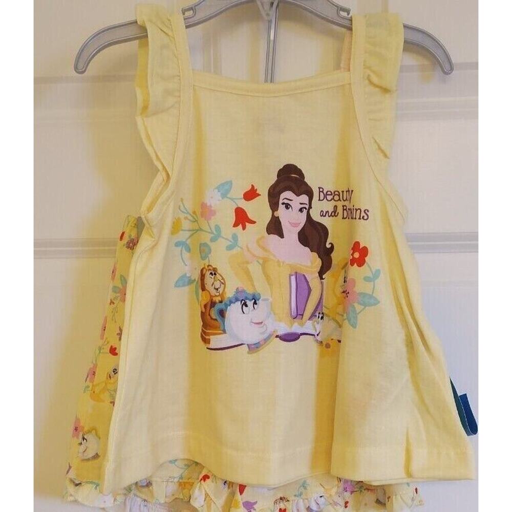 NEW Disney's Beauty & the Beast Girls 2-piece Nightwear Yellow Size-4